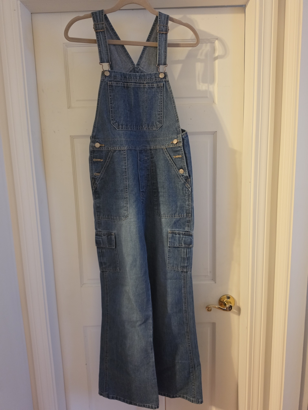 Old Navy Denim Blue Kids Overalls - Straight Leg Cargo Style